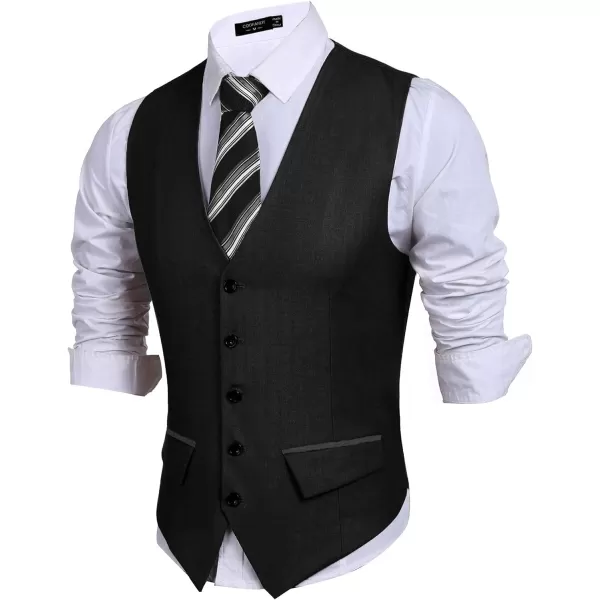 COOFANDY Men's Business Suit Vest Slim Fit Dress Vest Wedding Waistcoat