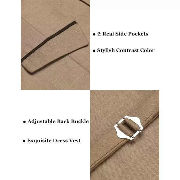 COOFANDY Men's Business Suit Vest Slim Fit Dress Vest Wedding Waistcoat