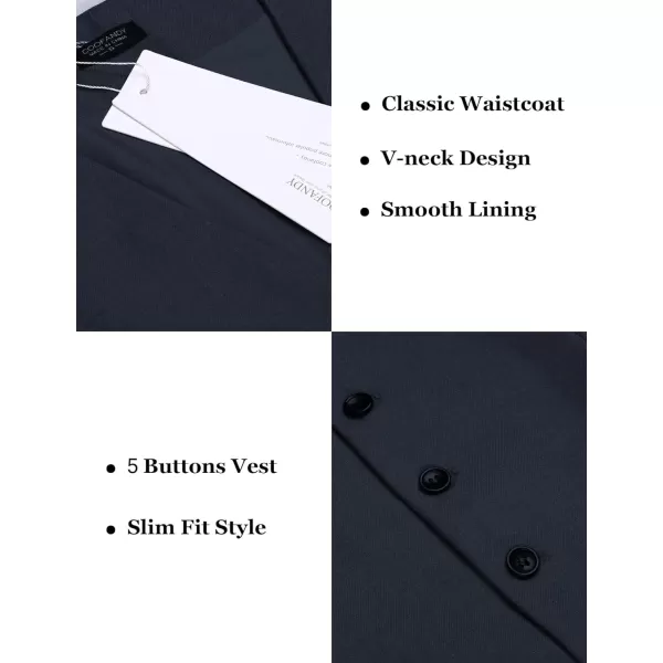 COOFANDY Men's Business Suit Vest Slim Fit Dress Vest Wedding Waistcoat
