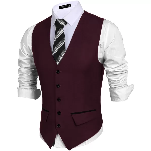 COOFANDY Men's Business Suit Vest Slim Fit Dress Vest Wedding Waistcoat