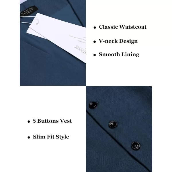 COOFANDY Men's Business Suit Vest Slim Fit Dress Vest Wedding Waistcoat