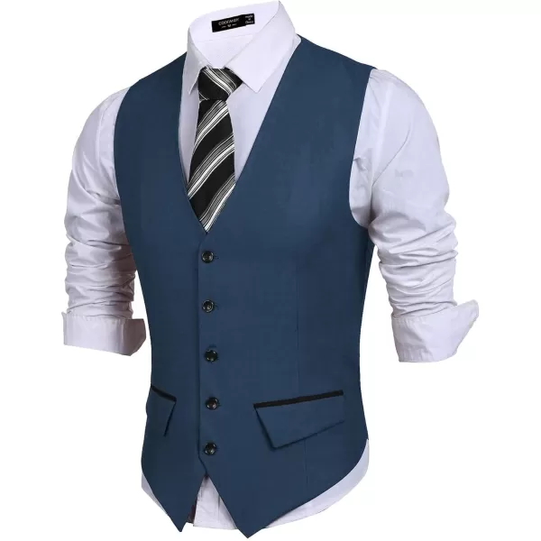 COOFANDY Men's Business Suit Vest Slim Fit Dress Vest Wedding Waistcoat