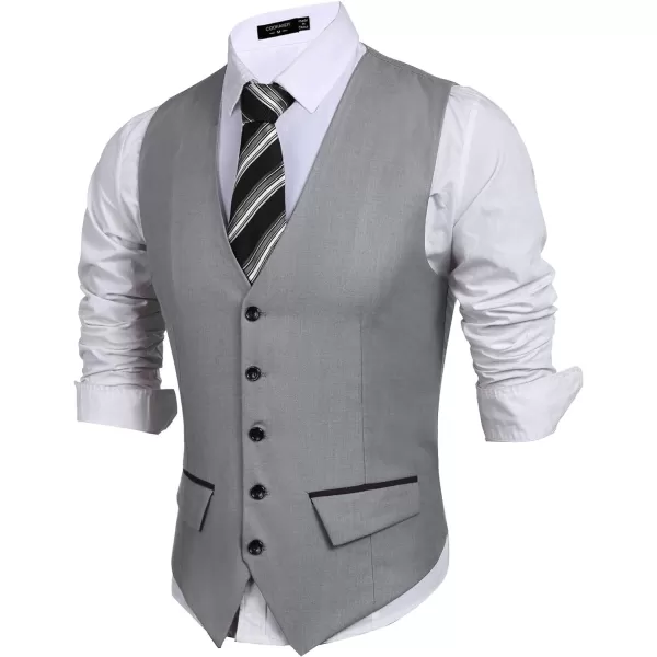 COOFANDY Men's Business Suit Vest Slim Fit Dress Vest Wedding Waistcoat