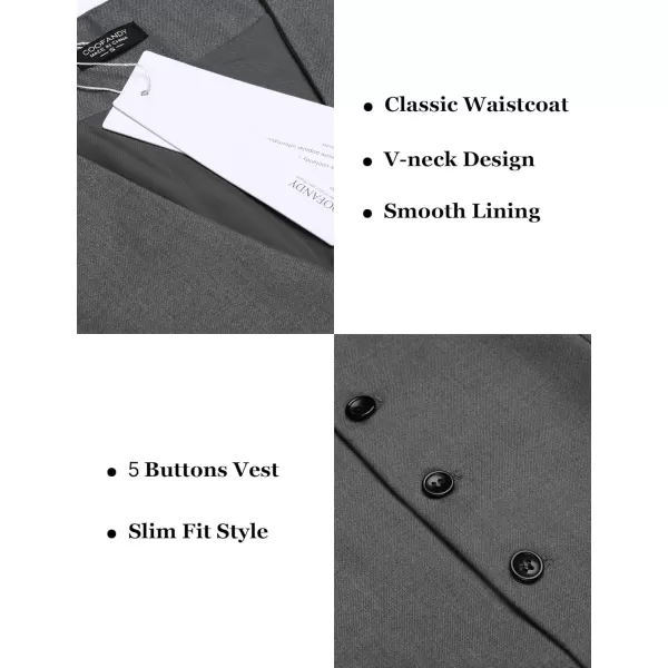 COOFANDY Men's Business Suit Vest Slim Fit Dress Vest Wedding Waistcoat