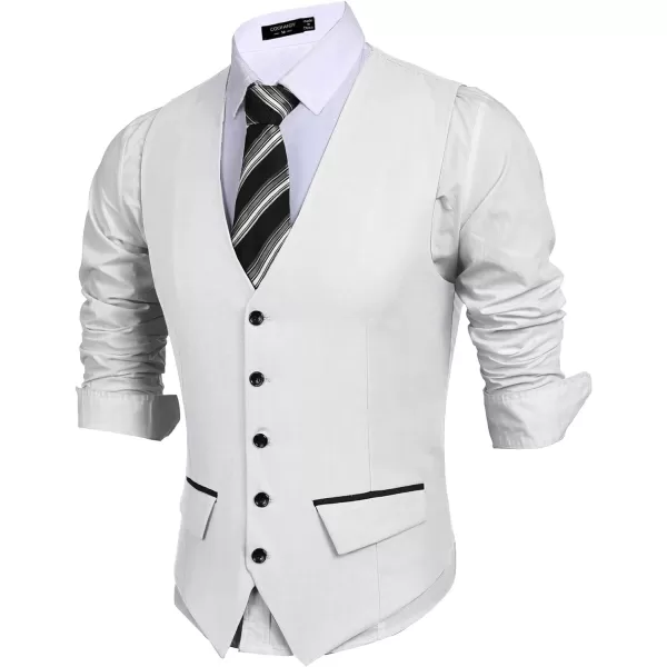 COOFANDY Men's Business Suit Vest Slim Fit Dress Vest Wedding Waistcoat