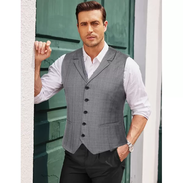 COOFANDY Men's Business Suit Vest Slim Fit Dress Waistcoat for Wedding Party Dinner