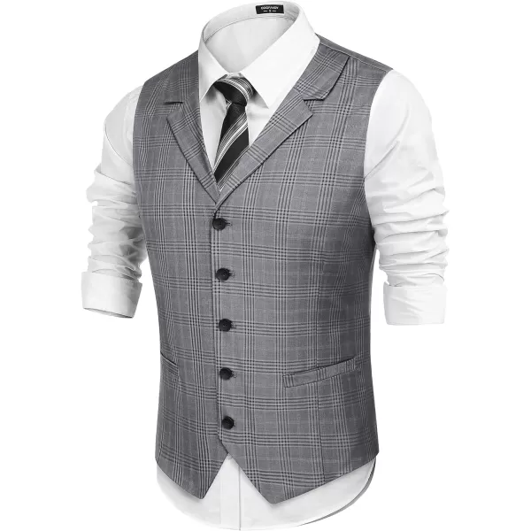 COOFANDY Men's Business Suit Vest Slim Fit Dress Waistcoat for Wedding Party Dinner