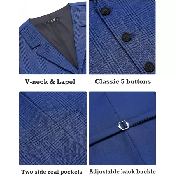 COOFANDY Men's Business Suit Vest Slim Fit Dress Waistcoat for Wedding Party Dinner