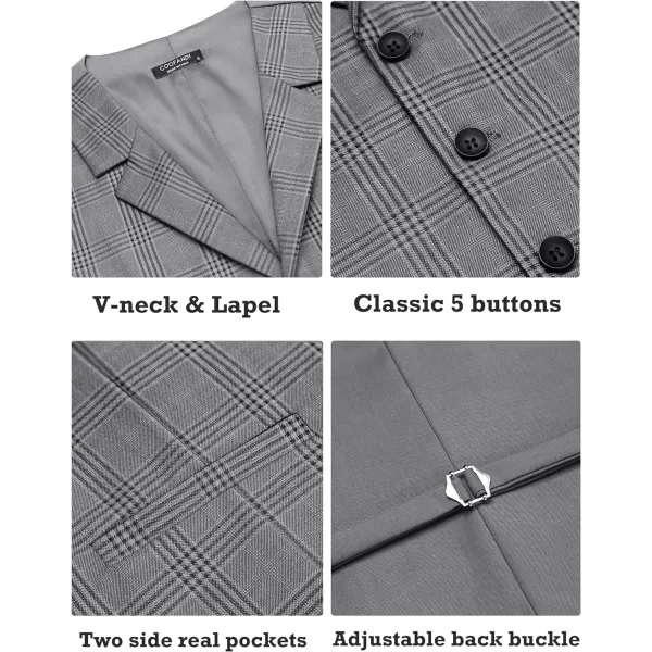 COOFANDY Men's Business Suit Vest Slim Fit Dress Waistcoat for Wedding Party Dinner