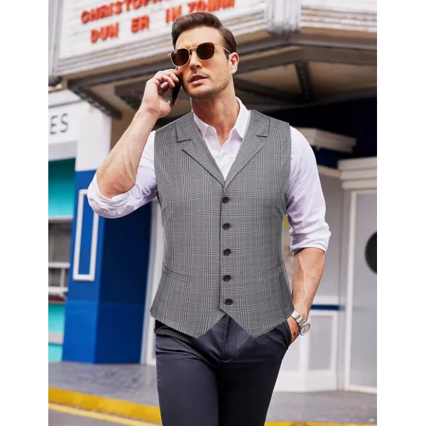 COOFANDY Men's Business Suit Vest Slim Fit Dress Waistcoat for Wedding Party Dinner