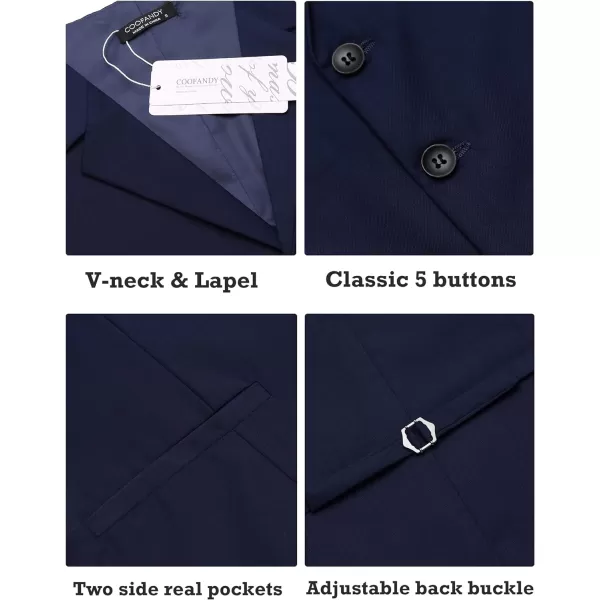COOFANDY Men's Business Suit Vest Slim Fit Dress Waistcoat for Wedding Party Dinner