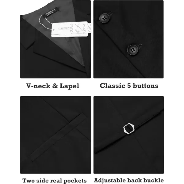 COOFANDY Men's Business Suit Vest Slim Fit Dress Waistcoat for Wedding Party Dinner