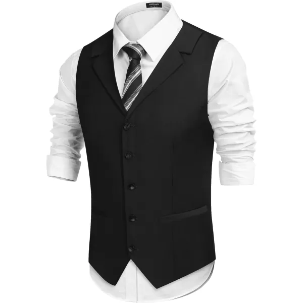 COOFANDY Men's Business Suit Vest Slim Fit Dress Waistcoat for Wedding Party Dinner