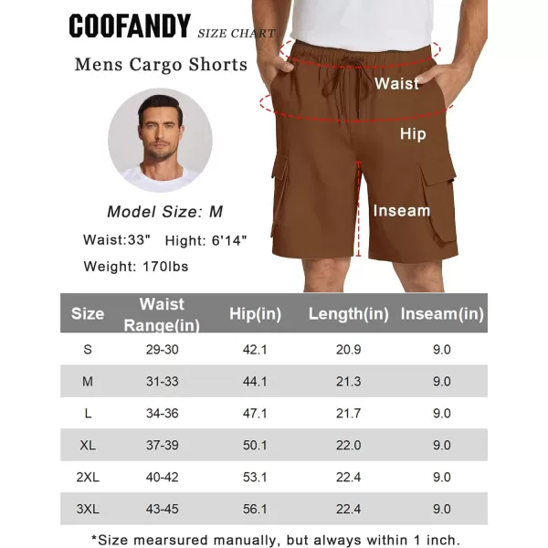 COOFANDY Mens Cargo Shorts Drawstring Casual Shorts Elastic Waist Summer Beach Shorts with Multi Pockets