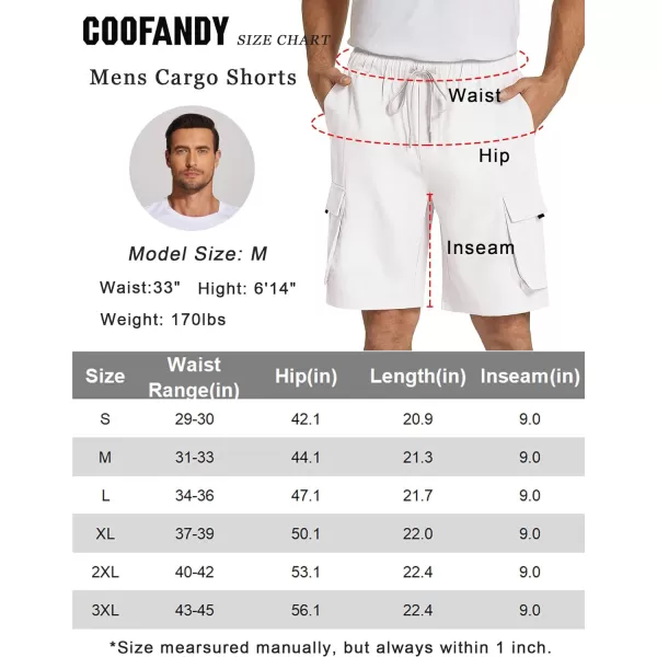 COOFANDY Mens Cargo Shorts Drawstring Casual Shorts Elastic Waist Summer Beach Shorts with Multi Pockets