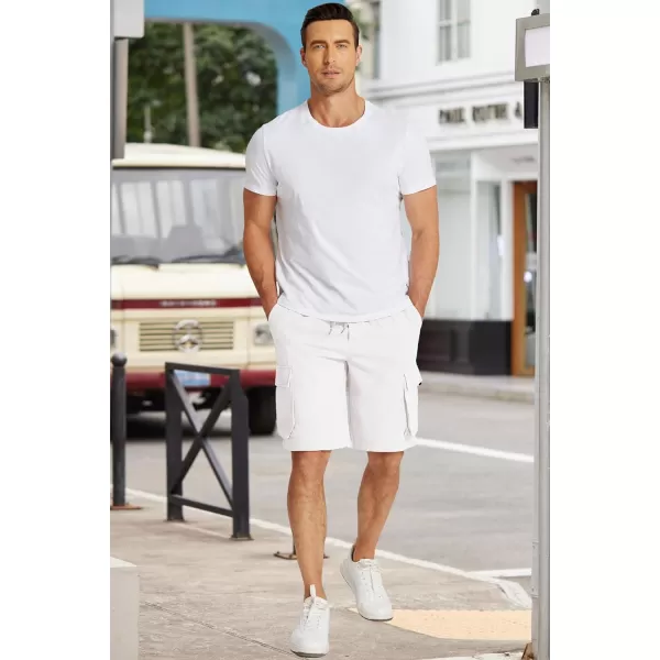 COOFANDY Mens Cargo Shorts Drawstring Casual Shorts Elastic Waist Summer Beach Shorts with Multi Pockets