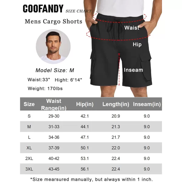 COOFANDY Mens Cargo Shorts Drawstring Casual Shorts Elastic Waist Summer Beach Shorts with Multi Pockets