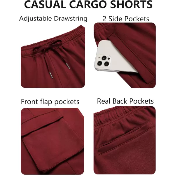 COOFANDY Men's Cargo Shorts Elastic Waist Drawstring Summer Casual Shorts Jogger Sweat Shorts with Multi Pockets