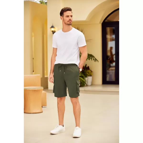 COOFANDY Men's Cargo Shorts Elastic Waist Drawstring Summer Casual Shorts Jogger Sweat Shorts with Multi Pockets