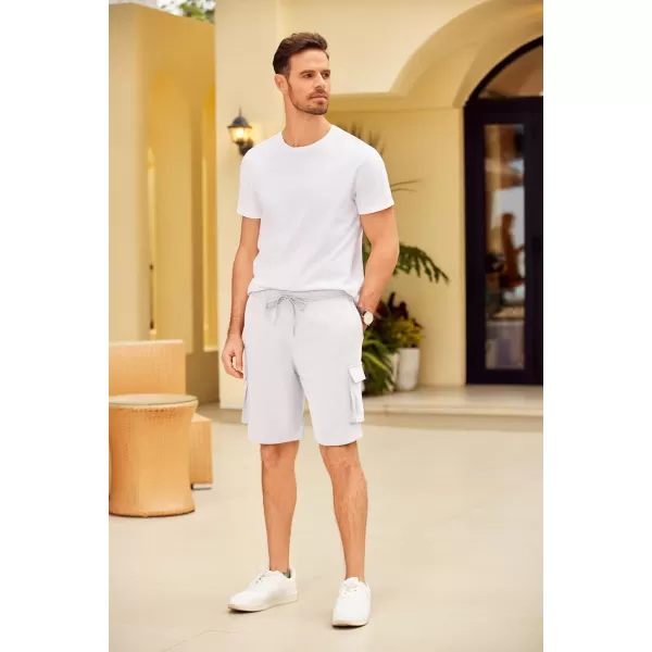 COOFANDY Men's Cargo Shorts Elastic Waist Drawstring Summer Casual Shorts Jogger Sweat Shorts with Multi Pockets