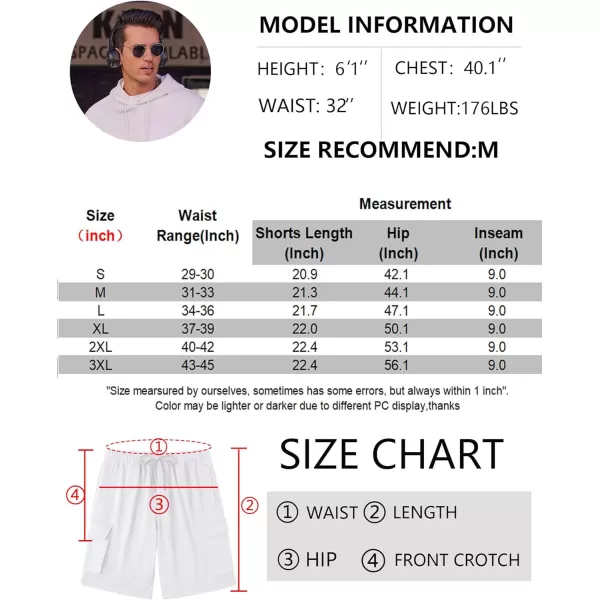 COOFANDY Men's Cargo Shorts Elastic Waist Drawstring Summer Casual Shorts Jogger Sweat Shorts with Multi Pockets