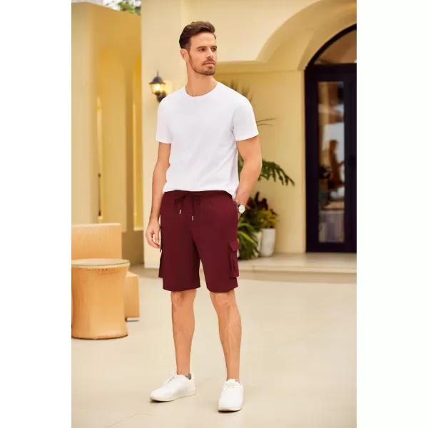 COOFANDY Men's Cargo Shorts Elastic Waist Drawstring Summer Casual Shorts Jogger Sweat Shorts with Multi Pockets