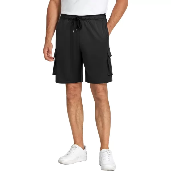 COOFANDY Men's Cargo Shorts Elastic Waist Drawstring Summer Casual Shorts Jogger Sweat Shorts with Multi Pockets