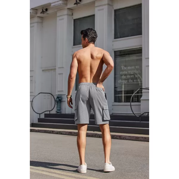 COOFANDY Men's Cargo Shorts Elastic Waist Drawstring Summer Casual Shorts Jogger Sweat Shorts with Multi Pockets