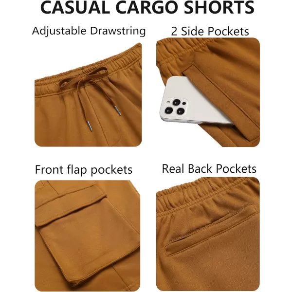 COOFANDY Men's Cargo Shorts Elastic Waist Drawstring Summer Casual Shorts Jogger Sweat Shorts with Multi Pockets