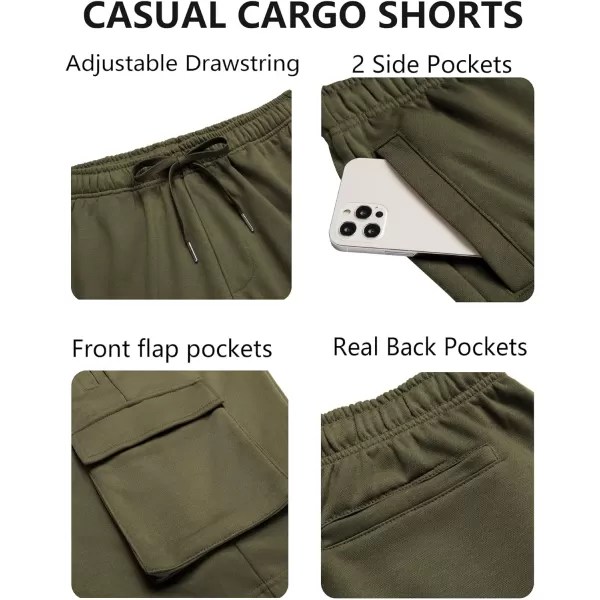COOFANDY Men's Cargo Shorts Elastic Waist Drawstring Summer Casual Shorts Jogger Sweat Shorts with Multi Pockets