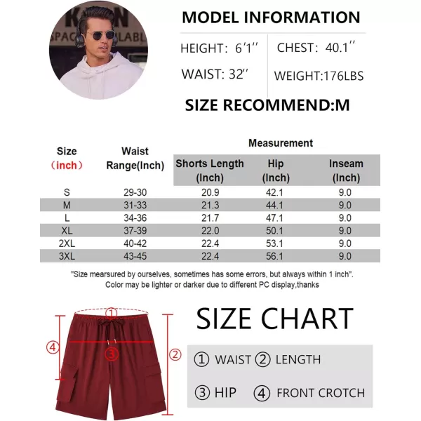 COOFANDY Men's Cargo Shorts Elastic Waist Drawstring Summer Casual Shorts Jogger Sweat Shorts with Multi Pockets