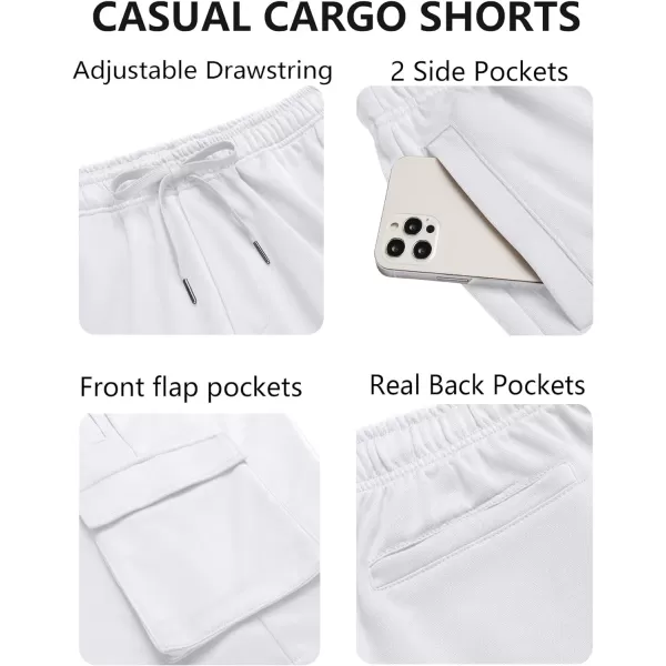 COOFANDY Men's Cargo Shorts Elastic Waist Drawstring Summer Casual Shorts Jogger Sweat Shorts with Multi Pockets