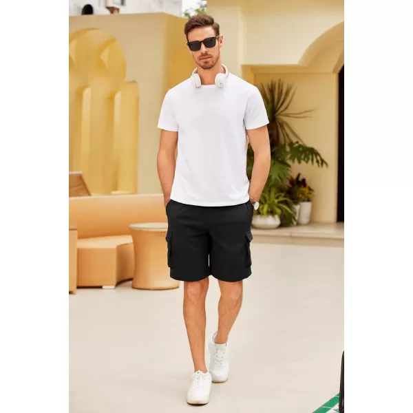COOFANDY Men's Cargo Shorts Elastic Waist Drawstring Summer Casual Shorts Jogger Sweat Shorts with Multi Pockets
