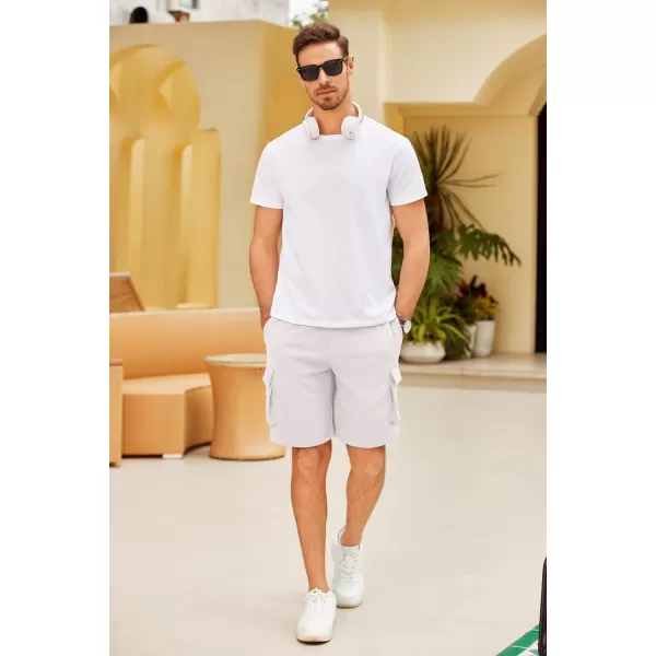 COOFANDY Men's Cargo Shorts Elastic Waist Drawstring Summer Casual Shorts Jogger Sweat Shorts with Multi Pockets