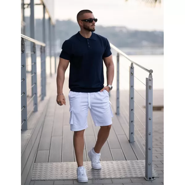 COOFANDY Men's Cargo Shorts Elastic Waist Drawstring Summer Casual Shorts Jogger Sweat Shorts with Multi Pockets