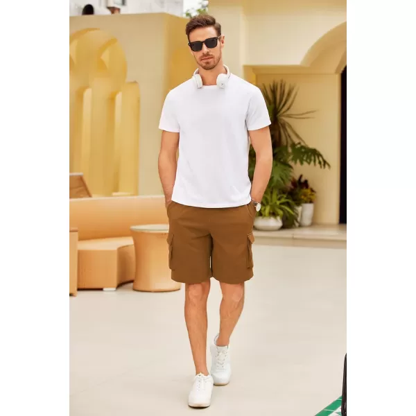 COOFANDY Men's Cargo Shorts Elastic Waist Drawstring Summer Casual Shorts Jogger Sweat Shorts with Multi Pockets