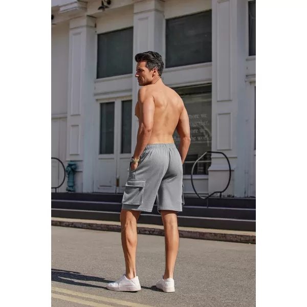 COOFANDY Men's Cargo Shorts Elastic Waist Drawstring Summer Casual Shorts Jogger Sweat Shorts with Multi Pockets