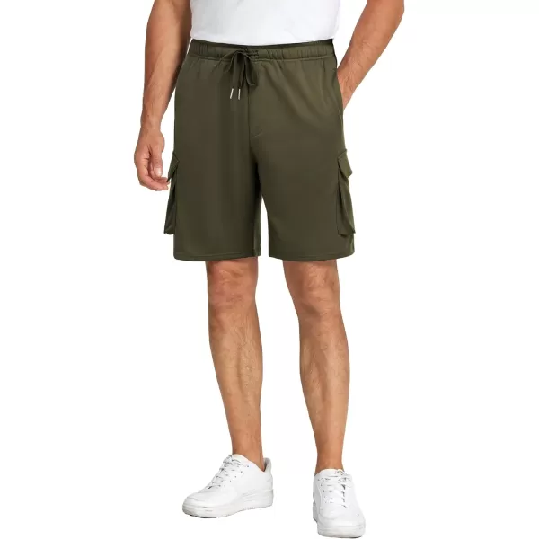 COOFANDY Men's Cargo Shorts Elastic Waist Drawstring Summer Casual Shorts Jogger Sweat Shorts with Multi Pockets