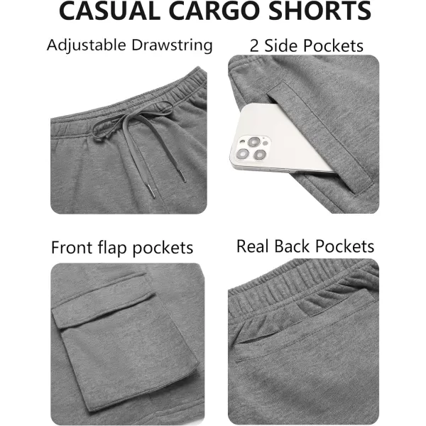 COOFANDY Men's Cargo Shorts Elastic Waist Drawstring Summer Casual Shorts Jogger Sweat Shorts with Multi Pockets