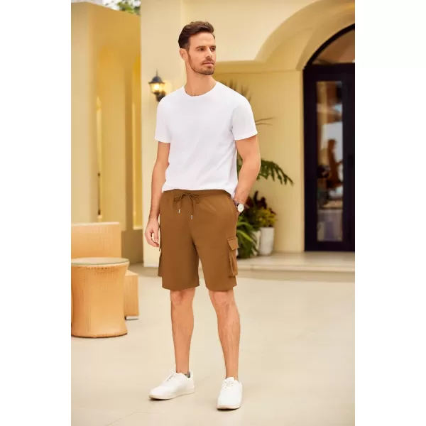 COOFANDY Men's Cargo Shorts Elastic Waist Drawstring Summer Casual Shorts Jogger Sweat Shorts with Multi Pockets