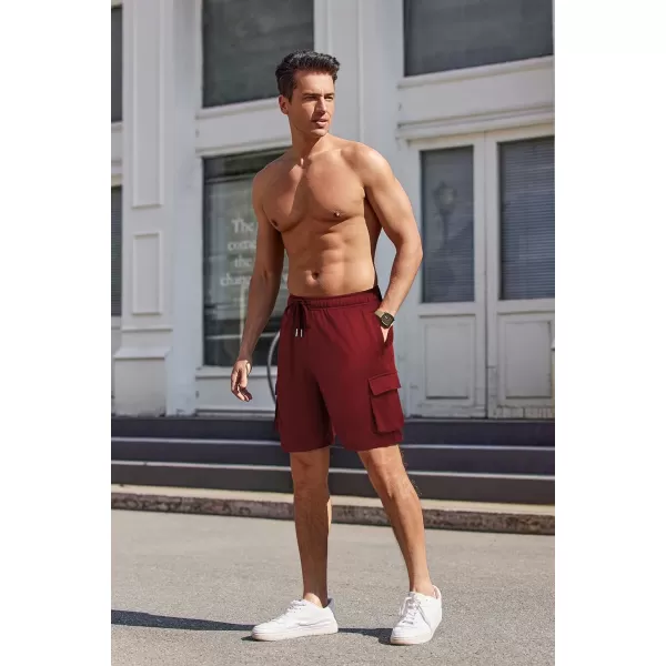 COOFANDY Men's Cargo Shorts Elastic Waist Drawstring Summer Casual Shorts Jogger Sweat Shorts with Multi Pockets