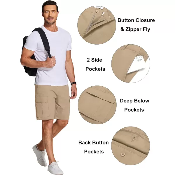 COOFANDY Men's Cargo Shorts Relaxed Fit Casual Shorts Cotton Stretch Outdoor Work Shorts with Multi Pockets