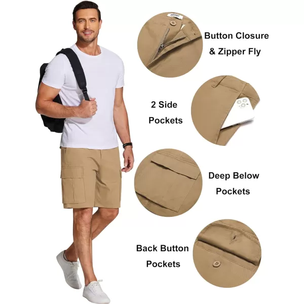 COOFANDY Men's Cargo Shorts Relaxed Fit Casual Shorts Cotton Stretch Outdoor Work Shorts with Multi Pockets