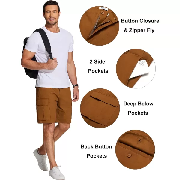 COOFANDY Men's Cargo Shorts Relaxed Fit Casual Shorts Cotton Stretch Outdoor Work Shorts with Multi Pockets