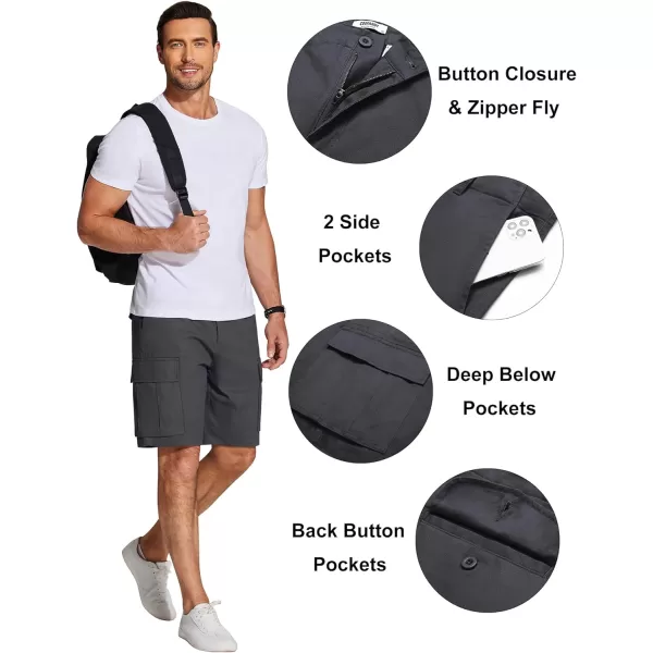 COOFANDY Men's Cargo Shorts Relaxed Fit Casual Shorts Cotton Stretch Outdoor Work Shorts with Multi Pockets