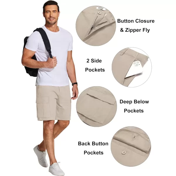 COOFANDY Men's Cargo Shorts Relaxed Fit Casual Shorts Cotton Stretch Outdoor Work Shorts with Multi Pockets