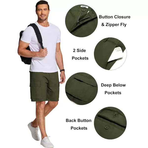 COOFANDY Men's Cargo Shorts Relaxed Fit Casual Shorts Cotton Stretch Outdoor Work Shorts with Multi Pockets