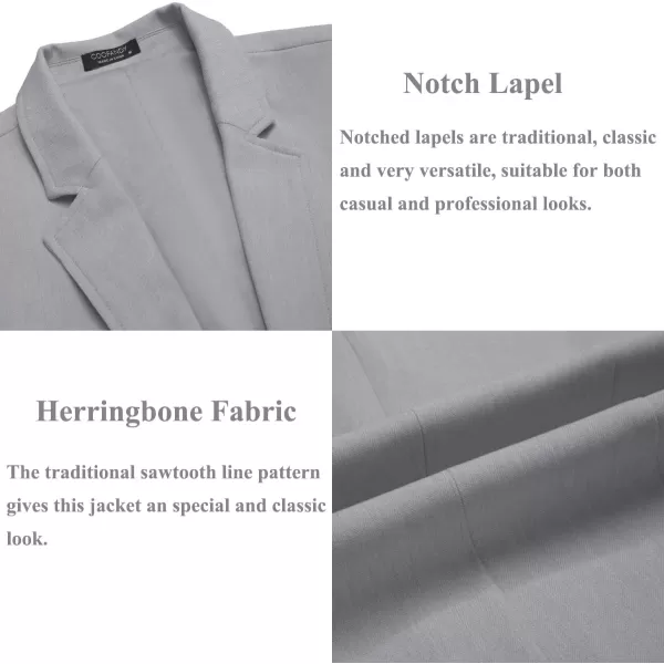 COOFANDY Men's Casual Blazer Jacket Regular Fit Lightweight Two Button Herringbone Sport Coat