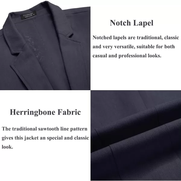 COOFANDY Men's Casual Blazer Jacket Regular Fit Lightweight Two Button Herringbone Sport Coat