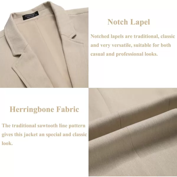 COOFANDY Men's Casual Blazer Jacket Regular Fit Lightweight Two Button Herringbone Sport Coat